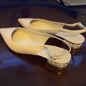 Marc Fisher slingback pearl flats